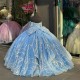 Sweetheart Off The Shoulder Quinceanera Dresses In Blue