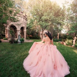 Sweetheart Pink Quinceanera Dress Off Shoulder Vestidos De 15 Anos Girls Sweet 16 Dresses