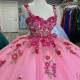 Sweetheart Pink Quinceanera Dress Off The Shoulder Sweet 15 Vestidos De XV Anos