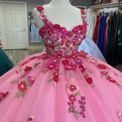 Sweetheart Pink Quinceanera Dress Off The Shoulder Sweet 15 Vestidos De XV Anos