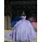 Sweetheart Purple Quinceanera Dresses Off Shoulder 15 Dress With Bow