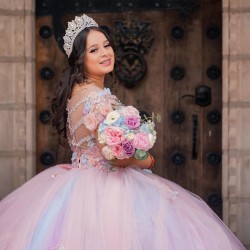 Sweetheart Quinceanera Dress Pink Vestidos De 15 Anos Off Shoulder Girls 2024 Wear Pageant