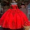 Sweetheart Red Quinceanera Dresses With Detachable Sleeves