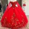 Sweetheart Red Shiny Quinceanera Dresses Vestidos De 15 Anos Evening Party Dress