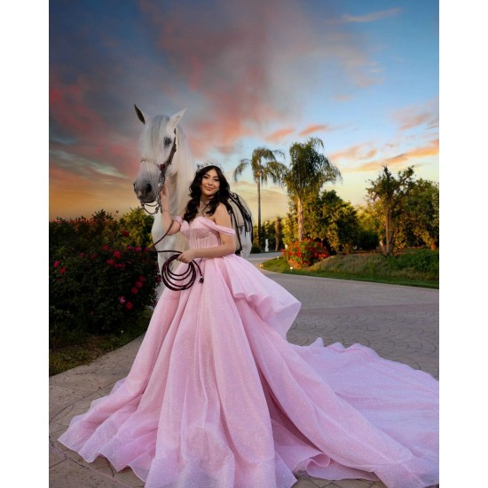 Sweetheart Sweet 15 Gowns Pink Quinceanera Dress 2024 Ball Gown Princess Dresses