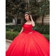 Tiered Sleeveless Red Quince Dresses Square Collar 15 Dress