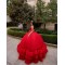 Tiered Sleeveless Red Quince Dresses Square Collar 15 Dress