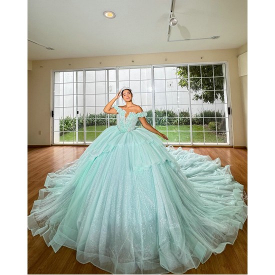 Tiered Vestidos De 15 Anos Sage Green Quinceanera Dress Sweetheart Neck Sweet 15 Prom Party Dresses