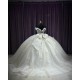 V Neck Ivory 15 Dresses Sheer Bodice Ball Gown Quince Dress With Bow