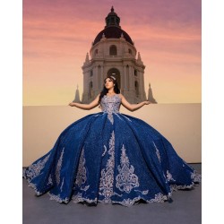 V Neck Quince Dress Navy Blue Vestidos De 15 Anos Sleeveless Women 2024 Ball Gown