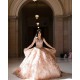 V Neck Quince Dress Rose Gold Vestidos De 15 Anos