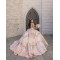 V Neck Rose Gold Quince Dress Sleeveless Gowns Sweet 15 Gowns With Bow