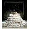 White And Gold Quinceanera Dress Long Sleeve Ball Gown With Bow