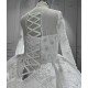 2024 Custom Lace Wedding Dresses Scoop Neck Applique Long Sleeves Sweep Train Ball Gown Bridal Dress Vestido De Noiva