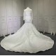 2024 Elegant Wedding Dresses Long Sleeves Lace Up Back Sequin Bridal Gowns High Neck robe de mariee