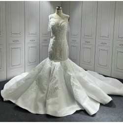 2024 New Arrival Africa Wedding Dress Sleeveless Beading Bridal Gowns Custom Made Mermaid Dress