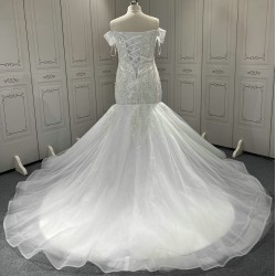 2024 New Sequin Wedding Dress Strapless Sweetheart Nekline Bridal Gowns Black Girl Women Dress