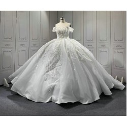 2024 New Wedding Dresses Off The Shoulder Sweetheart Neck Bridal Dress Sequin Princess Dress