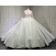 2024 New White Ball Gown Wedding Dresses Long Sleeve Lace Appliques High Neck Bridal Gowns