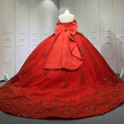 2024 Red Quinceanera Dresses Princess Ball Gown Lace Appliques Sweetheart Girls Sweet 15 Vestidos De 15 Anos