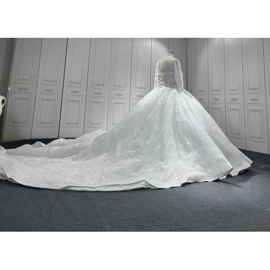 2024 Vestidos de Novia Appliques Plus Size Lace Wedding Dresses Ball Gown Bridal Gown