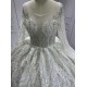 2024 Vintage Long Sleeve Wedding Dresses Pearl Bridal Dreeses Tailor Made Women Clothing