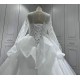 2024 Vintage White Long Sleeve Wedding Dress Sequin Women Bridal Dresses Black Girl Women Dress