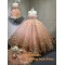 2025 Pink Off Shoulder Ball Gown Quinceanera Dresses Beading Crystal Lace Appliques Tull Sweet 16 15 Birthday Vestido De 15 Anos