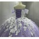 3D Flowers Lavender Quinceanera Dresses for Girls Sweet 15 Gowns Appliques Off Shoulder Vestido De 15 Anos Customised