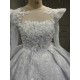 African Luxury Ball Gown Wedding Dress Long Sleeve Appliques Wedding Gowns Plus Size Bride Vestido de noiva