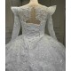 African Luxury Ball Gown Wedding Dress Long Sleeve Appliques Wedding Gowns Plus Size Bride Vestido de noiva