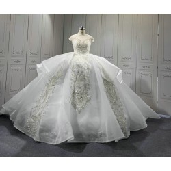 Ball Gown Sequin Wedding Dress Cape Sleeve Briadl Gowns Women Vestidos De Novia