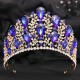 Baroque Bridal Headwear Silver Colour Women Wedding Dress Crown Big Crystal Tiaras Miss Universe Pageant Hair Accessories Diadem