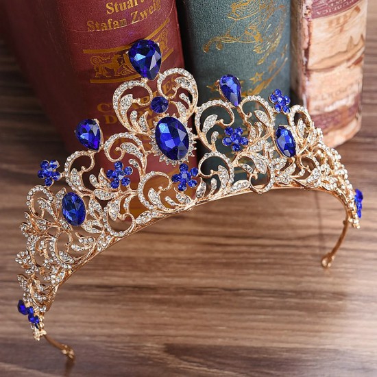 Baroque Crystal Pageant Prom Diadem Luxury Rhinestone Bridal Tiaras Crown Bride Headband Wedding Party Birthday Hair Accessories