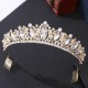 Baroque Gold Color Red Crystal Tiaras And Crowns Rhinestone Bridal Diadem Crown Tiara For Women Wedding Hair Accessories Jewelry