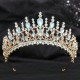 Baroque Green Opal Crystal Bridal Crowns Wedding Headband Tiaras Hair Jewelry Accessories Women Rhinestone Headwear Queen Diadem