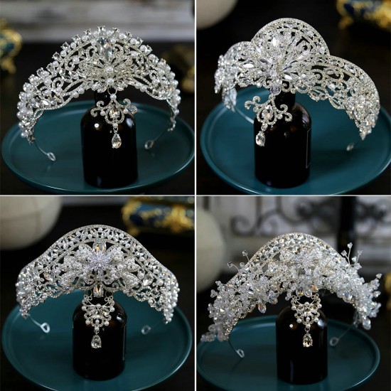 Baroque Luxury Princess Queen Crown for Girls Rhinestone Tiara Pearl Headband For Birthday Wedding Party Accessories Jewelr Gift