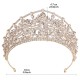 Baroque Luxury Red Crystal Crown Hair Accessories Tiara For Women Party Rhinestone Bridal Crown Hair Jewelry Diadems Headdress