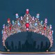 Baroque Multicolor Crystal Bridal Crowns Wedding Headband Tiaras Hair Jewelry Accessories Women Rhinestone Headwear Queen Diadem