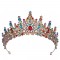 Baroque Multicolor Crystal Bridal Crowns Wedding Headband Tiaras Hair Jewelry Accessories Women Rhinestone Headwear Queen Diadem