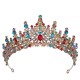 Baroque Multicolor Crystal Bridal Crowns Wedding Headband Tiaras Hair Jewelry Accessories Women Rhinestone Headwear Queen Diadem