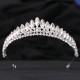 Baroque Red Green Blue Crown Hair Accessories Luxury Big Crystal Tiara For Women Wedding Headdress Bridal Pageant Hair Jewelry