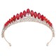 Baroque Red Green Blue Crown Hair Accessories Luxury Big Crystal Tiara For Women Wedding Headdress Bridal Pageant Hair Jewelry