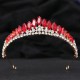 Baroque Red Green Blue Crown Hair Accessories Luxury Big Crystal Tiara For Women Wedding Headdress Bridal Pageant Hair Jewelry