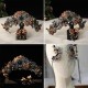 Baroque Women Black Purple Crown Crystal Handmade Beaded Rhinestone Tiaras Bridal Wedding Party Banquet Dress Hair Accessories