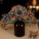 Baroque Women Black Purple Crown Crystal Handmade Beaded Rhinestone Tiaras Bridal Wedding Party Banquet Dress Hair Accessories