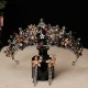 Baroque Women Black Purple Crown Crystal Handmade Beaded Rhinestone Tiaras Bridal Wedding Party Banquet Dress Hair Accessories