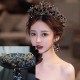 Baroque Women Black Purple Crown Crystal Handmade Beaded Rhinestone Tiaras Bridal Wedding Party Banquet Dress Hair Accessories