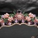 Baroque Women Purple Crown Purple Crystal Handmade Beaded Rhinestone Tiaras Bridal Wedding Party Banquet Dress Hair Accessories