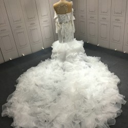 Beautiful Wedding Dresses Ruffled Bridal Gowns Crystal Vestidos De Novia Customized